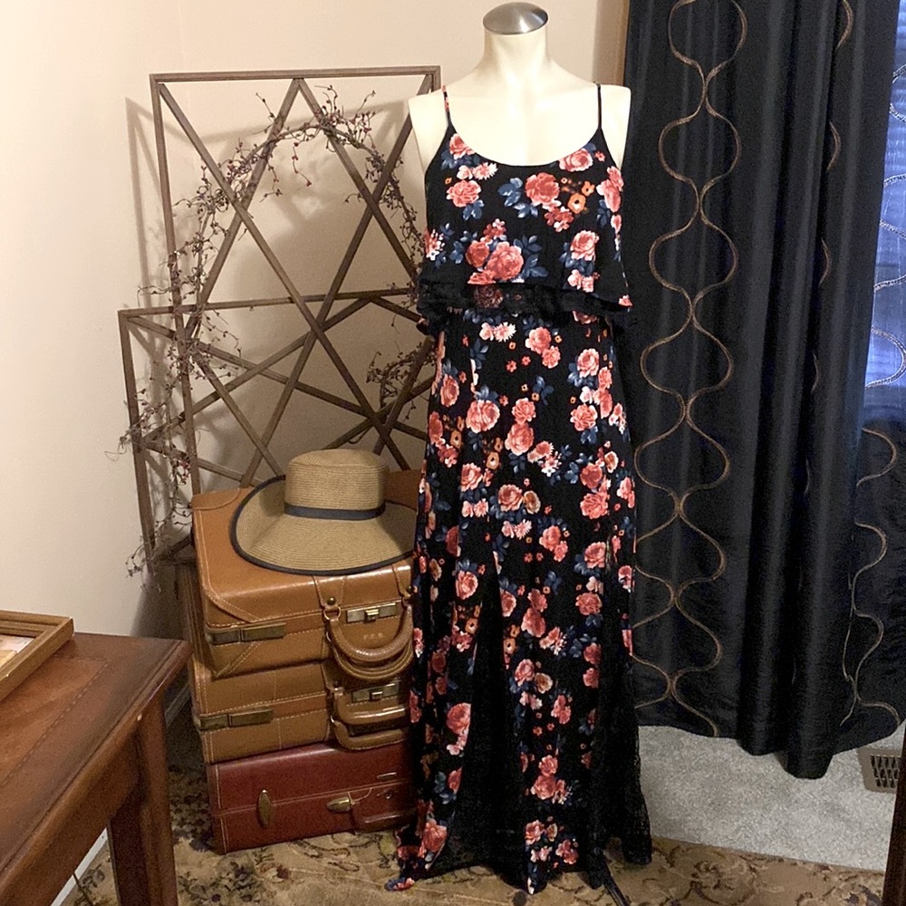 Black and pink floral dress by Altar’d state.